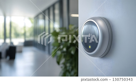 Smart Home Thermostat Controlling Room Temperature Smart Home Thermostat Controlling Room Temperature 130750343