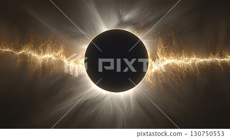 Stunning Solar Eclipse with Corona Glow Stunning Solar Eclipse with Corona Glow 130750553