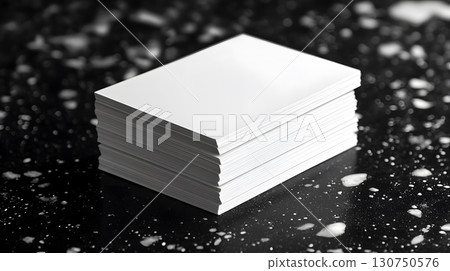 Stack of Business Cards on Marble Background 130750576