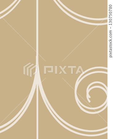 abstract geometric background with swirling and linear patterns in beige tones 130750780