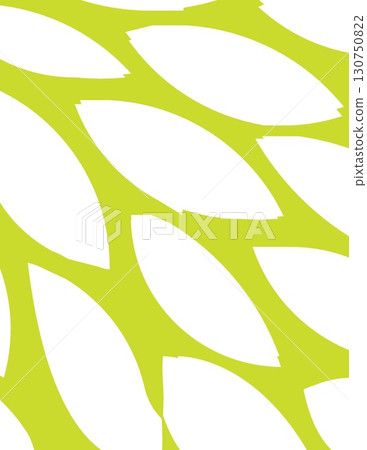modern abstract pattern with leaf shapes and lime green background 130750822