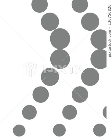 abstract pattern of evenly spaced gray circles forming in a flowing arrangement 130750826