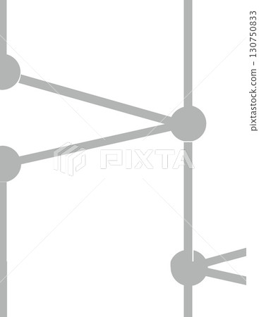 network diagram illustrating interconnected nodes and pathways for data transfer 130750833