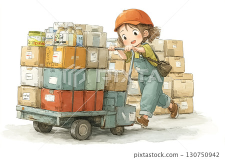 Miyu Series: Food Logistics Miyu using a cart in a refrigerated warehouse 130750942