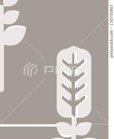 minimalist nature-inspired abstract design with plant shapes and neutral tones minimalist nature-inspired abstract design with plant shapes and neutral tones 130750987