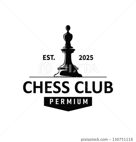 chess logo concept vintage retro game design miniature chess pawn design, silhouette concept symbol icon illustration vector and icon 130751118