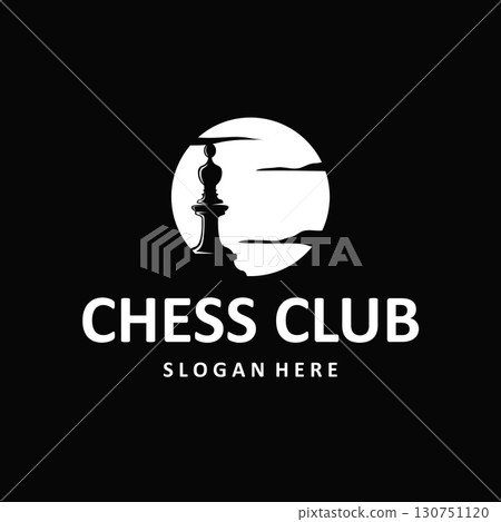 chess logo concept vintage retro game design miniature chess pawn design, silhouette concept symbol icon illustration vector and icon 130751120