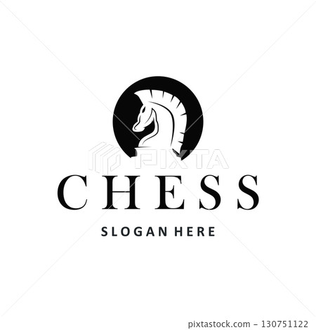 chess logo concept vintage retro game design miniature chess pawn design, silhouette concept symbol icon illustration vector and icon 130751122