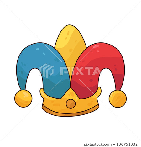 illustration of clown hat 130751332