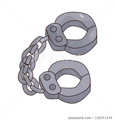 illustration of medieval handcuffs 130751374