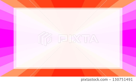 Geometric pattern frame white space radial pink 130751491