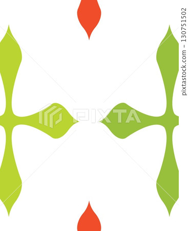 abstract symmetrical green and red shape pattern design for decorative art abstract symmetrical green and red shape pattern design for decorative art 130751502