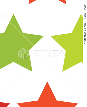 decorative stars in green and orange on a white background for celebration or design 130751505