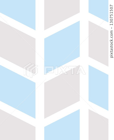 close-up of a modern architectural facade with geometric window design and light blue accents 130751507