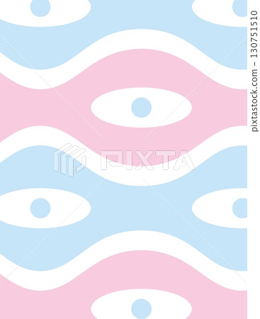 abstract pastel pattern with eye motifs in pink and blue shades 130751510