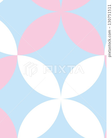 abstract geometric pattern with overlapping rounded shapes in pastel colors 130751511