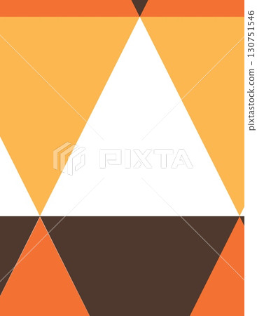 geometric abstract pattern with warm colors featuring triangles and a central triangle design 130751546