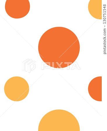 minimalistic abstract composition with orange circles of varying sizes on white background 130751548