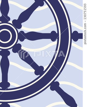 close-up of a nautical ship wheel used for steering maritime vessel 130751593