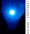 Sun looking up from underwater, blue sea, fantastic light 130751617