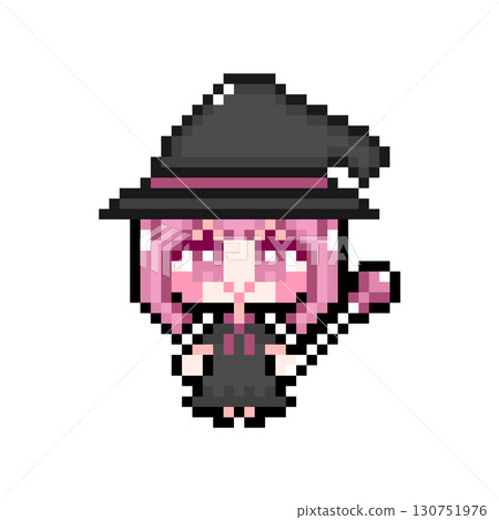 Pixel art character Witch costume short hair girl 01 (1) 130751976