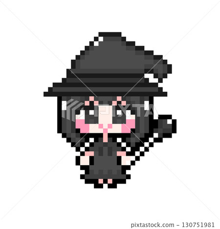 像素藝術人物女巫服裝短髮女孩01（6） 130751981