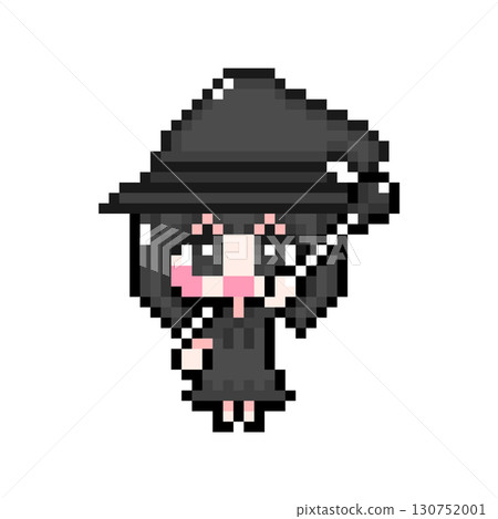像素藝術人物女巫服裝短髮女孩03（6） 130752001