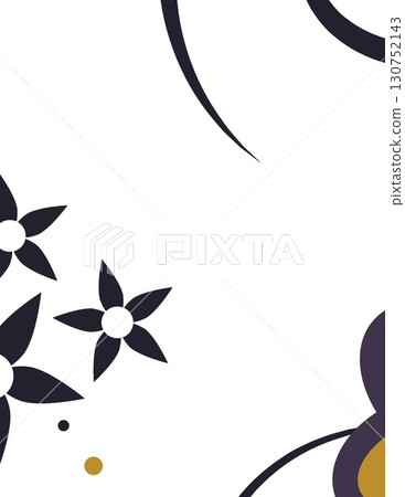 minimalist floral design with abstract black and gold accents for decoration minimalist floral design with abstract black and gold accents for decoration 130752143