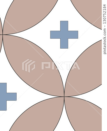abstract geometric pattern with plus symbols in neutral tones and petal shapes abstract geometric pattern with plus symbols in neutral tones and petal shapes 130752184