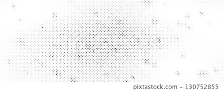 Distressed halftone gradient background. Grunge faded gritty noise texture. Retro pixelated backdrop. Dirty sand and grit wallpaper. Vector aged speckled surface. Anime or manga style comic overlay 130752855