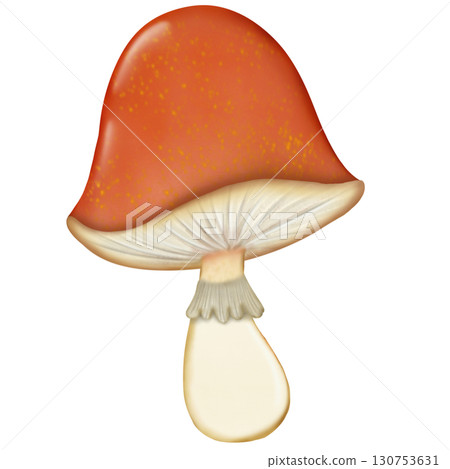 Colorful illustration of pumpkins and autumn leaves in warm shades and element perfect for seasonal decorations and fall themes.  130753631