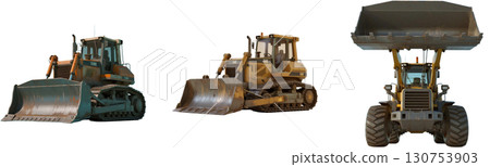 Bulldozer on a white background Bulldozer on a white background 130753903