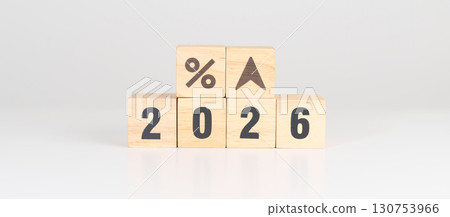 2026 New year with percentage change to UP and Down arrow. Interest rate, GDP, stocks market, financial, deflation and Inflation, mortgage, debt, Loan and Economic Recession 2026 New year with percentage change to UP and Down arrow. Interest rate, GDP, stocks market, financial, deflation and Inflation, mortgage, debt, Loan and Economic Recession 130753966