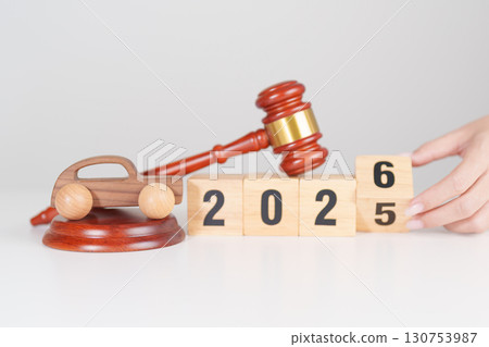 2025 end year to Happy New Year 2026 with small toy car models and Judges gavel on desk in courthouse. Car Law, Insurance, auto Tax, Auction and Bidding concepts 2025 end year to Happy New Year 2026 with small toy car models and Judges gavel on desk in courthouse. Car Law, Insurance, auto Tax, Auction and Bidding concepts 130753987