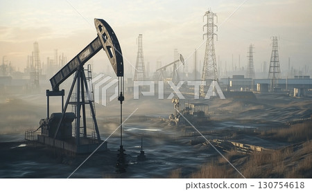 Oil field rig gas petroleum work industry energy exploration 130754618