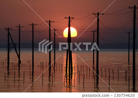 電線桿和海 電線桿和海 130754620