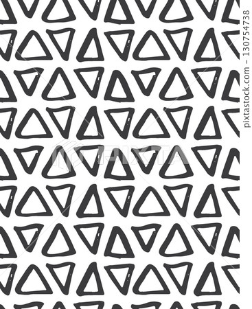 repeating black and white geometric triangular pattern with bold outlines for modern design repeating black and white geometric triangular pattern with bold outlines for modern design 130754738