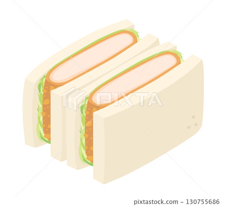 炸肉排三明治圖標 130755686