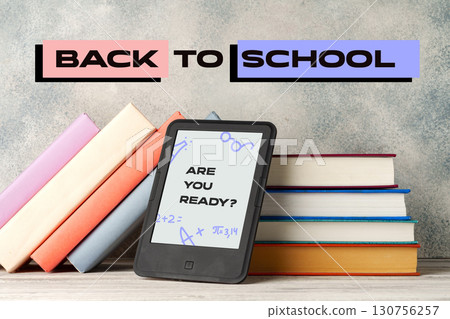 Preparing for school season with electronic learning tools and vibrant books Preparing for school season with electronic learning tools and vibrant books 130756257