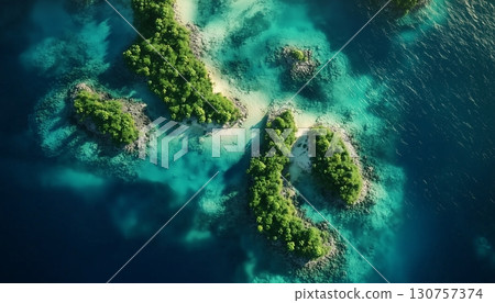 Marine and some little island top of view rock cliff stone coral nature landscape 130757374