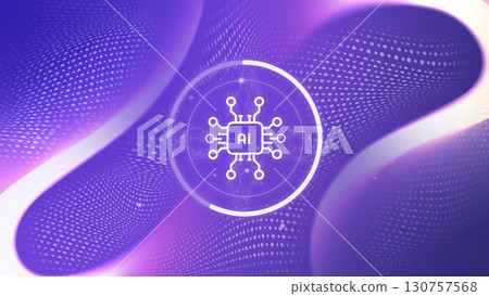 Vibrant abstract design showcasing artificial intelligence technology in a dynamic environment 130757568