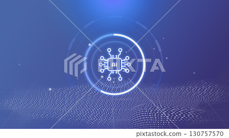Conceptual representation of artificial intelligence technology with digital elements in a futuristic design 130757570