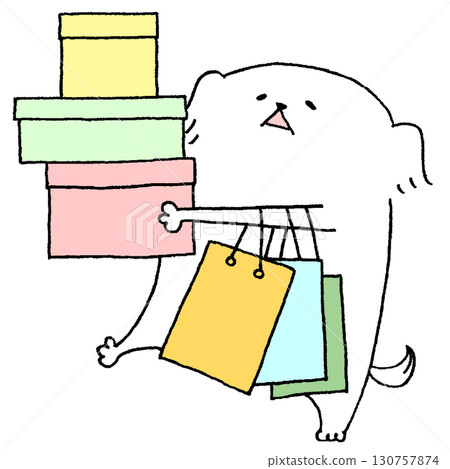 A dog carrying a lot of luggage A dog carrying a lot of luggage 130757874