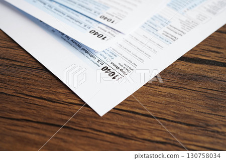 Tax form 1040 U.S. Individual Income Tax Return, business finance. 130758034
