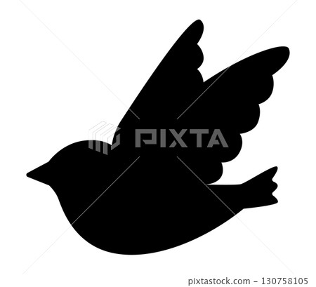 飛鳥剪影圖向量 130758105