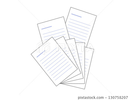 一組報告紙、信紙等。受商業和學習啟發的插圖。 一組報告紙、信紙等。受商業和學習啟發的插圖。 130758207