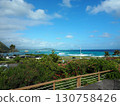 Hawaii's blue ocean and coastline viewed from the hills 130758426