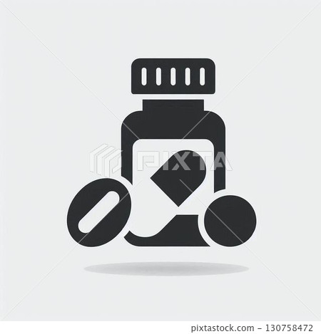 Pharmaceutical icons, medicine logos, medicine illustrations 130758472