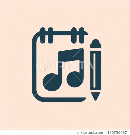 Musical note logo, ♫, ♪, music logo illustration 130759087