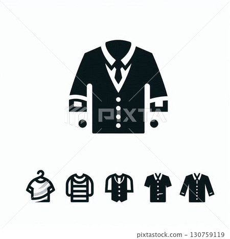 夾克圖示、夾克標誌、時尚服裝、服裝圖示標誌 130759119
